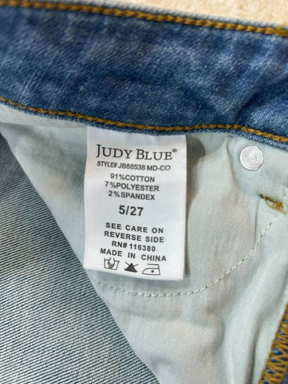 Judy Blue Womens Skinny Fit Jeans Size 5/27 Medium & Dark Wash Denim Stretch - Picture 10 of 12